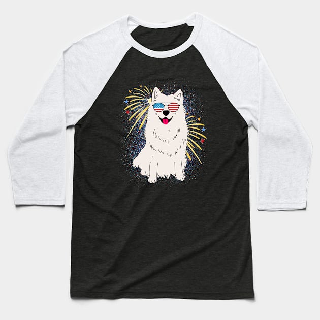 Cool Dog USA flag Patriotic 4th July independence day coolest shirt for july forth Baseball T-Shirt by BoogieCreates